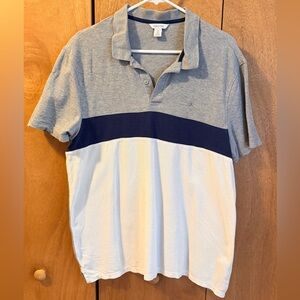 Calvin Klein Men's Polo in Gray, Navy, and White